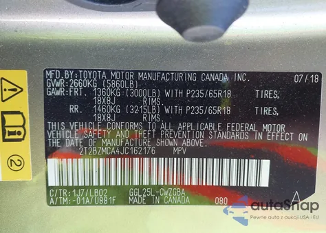 2018 Lexus Rx 350 from USA, damaged, VIN 2T2BZMCA4JC162176